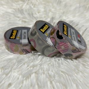 🩶5/$30 Scotch Expressions 3M Washi Tape 2 Rolls of Donut, 1 Roll of Circles NEW